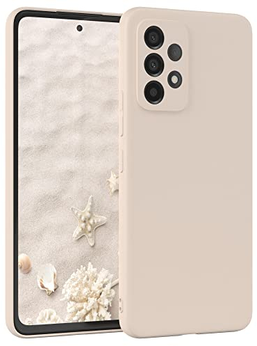EAZY CASE - Silikonhülle für Galaxy A53 5G Hülle Silikon Case Beige weich stoßfeste Handyhülle Schutzhülle mit Kameraschutz Dünn Premium Schutz Cover TPU Phone Bumper in Pastell Taupe Matt