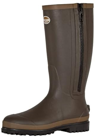TRACKER Neopren Gummistiefel, Jagdstiefel Winter, thermo gefüttert, für Herren & Damen, mit Reißverschluss, wasserdicht, Größe 43