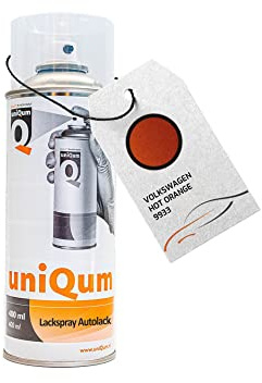uniQum Autolack Spraydose fürs Auto für VOLKSWAGEN HOT ORANGE 9933 Autolack Reparatur 400 ml
