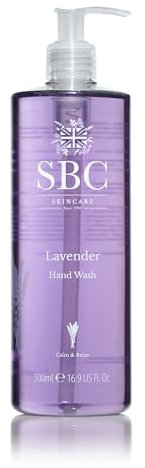 SBC Skincare Lavender Hand Wash 500ml - 100% Natural Fragrance with Lavender Essential Oil and Vitamin E