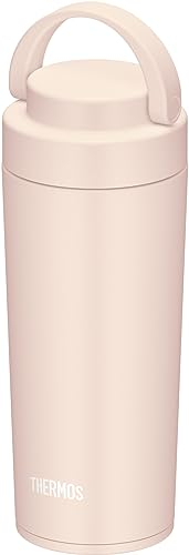 [Dishwasher Safe Model] Thermos Water Bottle Vacuum Insulated Portable Tumbler with Carry Handle 14.2 fl oz (420 ml), Beige Pink JOV-420 BEP