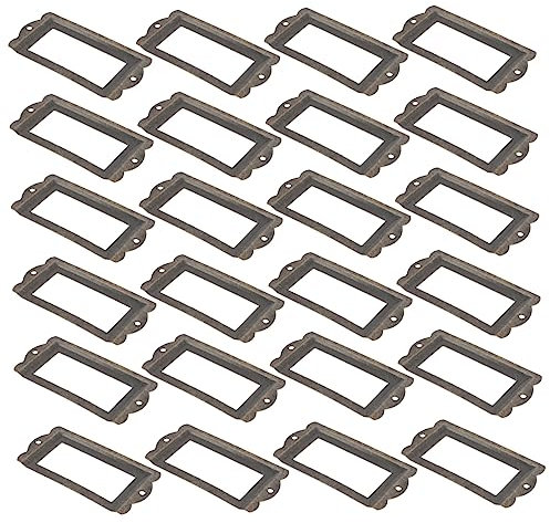 Ciieeo 48stücke Teiliges Aus Antiken Metall Etikettenhaltern Für Möbel Dekorative Halterungen Für Beschriftungskarten Für Regale Und Schmuckkästen