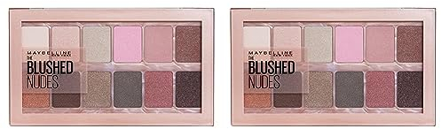 Maybelline New York Lidschatten Palette, The Nudes Palette, 12 Farben, Blushed Nudes (Packung mit 2)