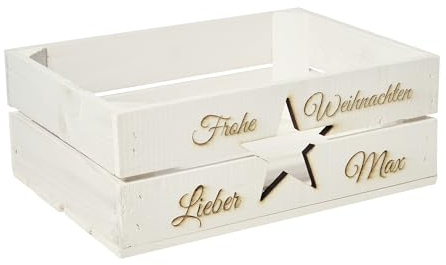 CHICCIE Holzkiste Personalisiert Wunschtext mit Stern - Gravierte Erinnerungskiste Geschenk (HKW90041)