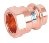 zbs24 Pressfittings Kupfer, Übergang 15x 1/2 Zoll Innengewinde, mit Dichtungen für Trinkwasser und Gasleitungen, V-Press Kontur, DVGW geprüft