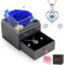 CSYY Ewige Rose, Weihnachten Frauen Geschenke Rose Schlagendem Herz Halskette Ohrringe Handgefertigte Konservierte Rosen Schmuck Geschenkbox Geschenk für Mama Schwester Ehefrau Blau