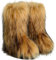 VALPEAKER Fluffy Faux Fur Snow Boots for Women,Furry Warm Winter Boots,Mid-Calf Flat(brown6)