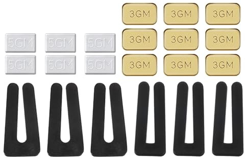 PATIKIL 6 Sets Auswuchtungsset für Deckenventilator Goldfarben/Schwarz/Weiß | Deckenventilator Flügel, Mit 6 Kunststoff Auswuchtungsklemmen und 6 Stück 5G sowie 9 Stück 3G Gewicht