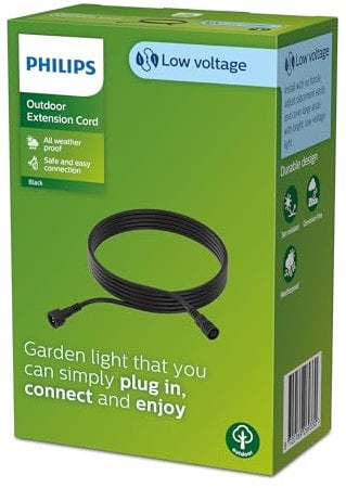 Philips Lighting GardenLink Low-Voltage Outdoor 5m Cable, 24V, Black, IP67 Waterproof