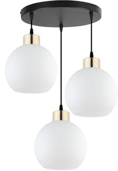 KAR LIGHTING Pendellampe | 3 flammige Pendelleuchte | Hängeleuchte aus Stahl, Glas | Farbe: Schwarz, Fassung: E27 |Hängelampe für Wohn- und Bürobereiche