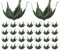 Amosfun 30 Stück Simulierte Blumenaccessoires - Rosenkelch,licher Blütenkelch, Rosenütenkelchblätter, Mini-Blumenkelch, Lilienkelche Zubehör, grüner Kelch, Seifenblume, gefälschte Plastik