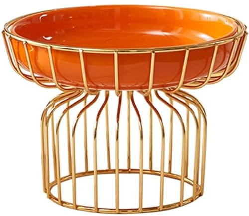 Bandeja de cerámica naranja para frutas, soporte moderno para mesa de café para el hogar, almacenamiento de bocadillos de caramelos, adornos, organizador de bandeja de frutas para el hogar