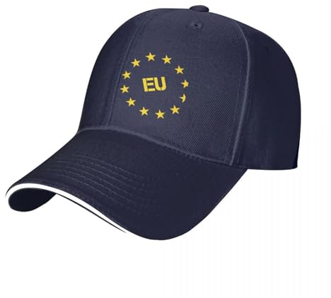 QFLLQLFF Basecap EU Europa Europäische Union Baseball Kappe Kappen Wandern Hut Luxus Frau Kappe Männer Geschenk
