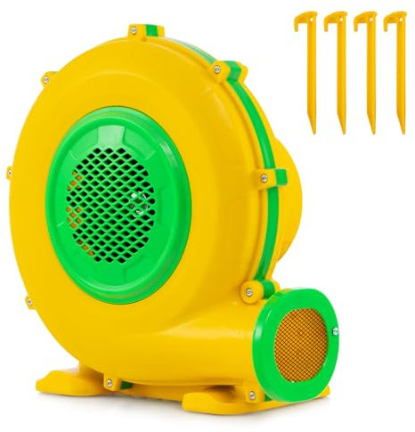 GYMAX Air Blower, Inflatable Bouncy Castle Blower with Ground Stakes, Electric Air Pump Fan for Bounce House and Water Slide (950W 1.2 HP)