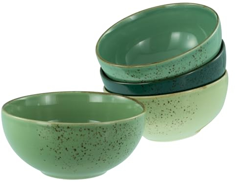 CreaTable, 22879, Serie Nature Collection Green Life, 4-teiliges Geschirrset für 4 Personen, Buddha Bowl aus Steinzeug, spülmaschinen- und mikrowellengeeignet, Qualitätsproduktion