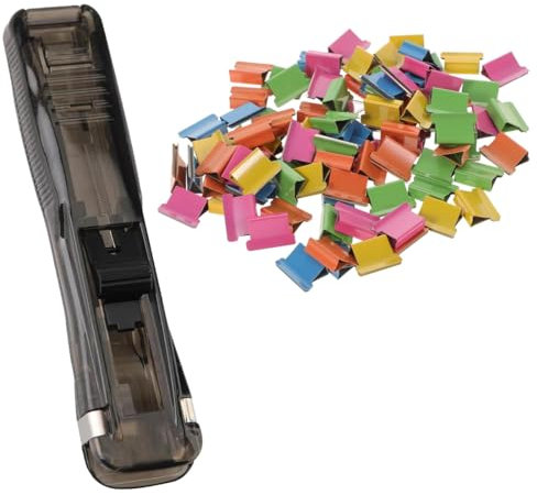 WeddHuis 1 pcs Push Clip Dispenser Befestigungsclips Hefter Clip Dispenser mit 50 Clips Hefter tragbarer Quick Push Clip Dispenser für Büro Haushalt Schulbedarf Push Hefter