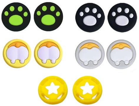 JCUGSBS 10 Pièces Joystick Caps Kappen für Nint Swit/OLE/Lit,Stick Caps Kappen Aufsätze Silikon Analog Controller Joy Con Stick Kappen