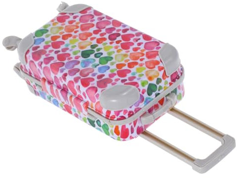 HEMOTON Miniatur Gepäck, Puppentrolley Kunststoff Puppenkoffer, Puppenreise, Handgepäck, Babykoffer, Mini Rollkoffer, Mini Gepäckbox für Puppen Spielzeug