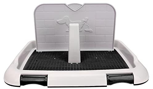 Lazyspace Dog Potty Tray Pet Toilet Indoor Puppy Training Toilet Cat Potty Fence Dog Pad Holder Scheduled Urination Potty for Small and Medium Dogs