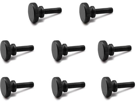 CHSEROK Rändelschraube M6,M6 Schrauben, 8 Stück Rändelschraube 20mm, Klemmschraube Schwarz Kohlenstoffstahl, für Mechanische Geräte, Instrumente, Zähler und Haushaltsgeräte
