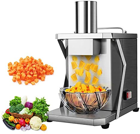 QUSYZD Cortadora de Verduras eléctrica 5 en 1, picadora de Verduras Comercial, máquina cortadora automática de Frutas, cortadora automática de cebollas y Patatas, procesador de Alimentos,