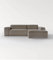 mokebo Ecksofa aus Cord 'Die Lässige', Eckcouch aus weichem Cordstoff fürs Wohnzimmer, bequemes 3-Sitzer Sofa oder Cordsofa in L-Form, 253x70x188 (BxHxT in cm) in Taupe - Ottomane rechts