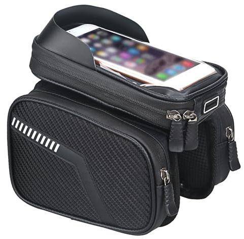POIBNZ Fahrrad Rahmentasche für Cube Stereo HYBRID ONE44 HPC SLX 800, Wasserdicht Leichte Reißfest Fahrradtasche mit TPU Sensitivem Touchscreen, Mehrzweck Fahrrad-Frontträgertasche