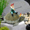 Gartenfiguren für Draußen Wetterfest, Lustig Gartenzwerge für Außen, Angeln Figur Zwerg Deko, Schildkröte und Gartenzwerg Statue, Harz Gartendeko Figuren, Teich Deko, Geschenk für Angler