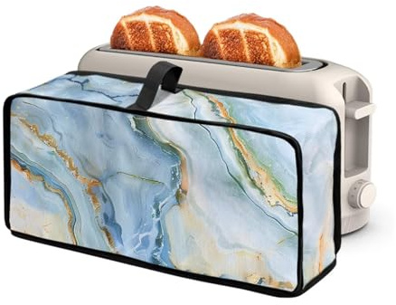 Psesaysky Marble Print Slim Toaster Bread Machine Cover with Handle Fits for Most Standard 2 Slice Long Slot Toasters, Keep Kitchen Appliance Clean Dust-proof Cover