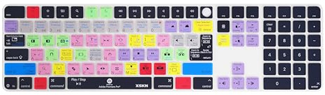 XSKN Premiere Pro Shortcuts Keyboard Cover Skin Fits for Apple 2024 iMac M4 Chip Magic Keyboard with Touch ID and Numeric Keypad A3119