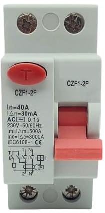 Disjoncteur différentiel à courant résiduel AC 2P 16A 10mA 30mA 6KA RCCB RCD 110V 230V Interrupteur de sécurité(AC Class EC Type,2P16A100MA)