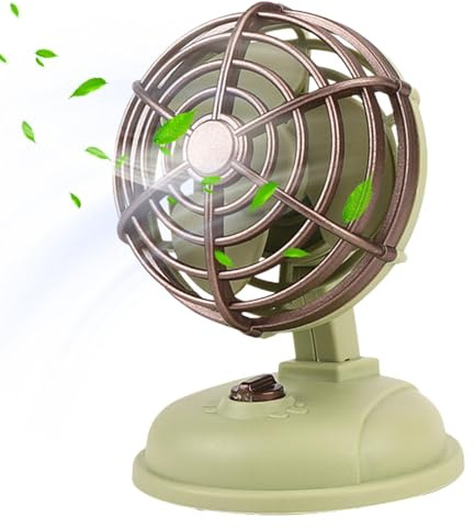Mini ventilador de escritorio vintage - Ventilador silencioso retro de 15 cm, enfriamiento silencioso con fuerte flujo de aire, mesa portátil | Escritorio compacto para oficina, dormitorio, viajes