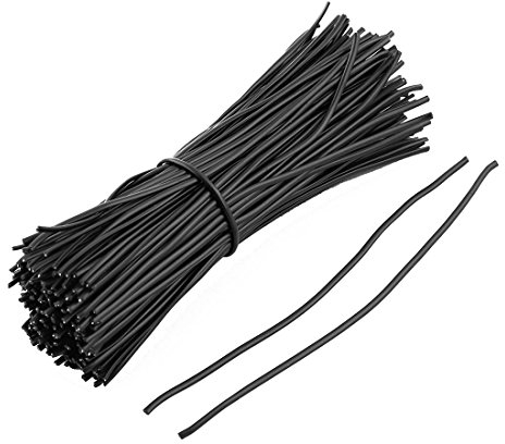 sourcingmap Plastic Coated Cord Packaging Closure Twist Tie Wire 120mm x 2mm 200pcs Black
