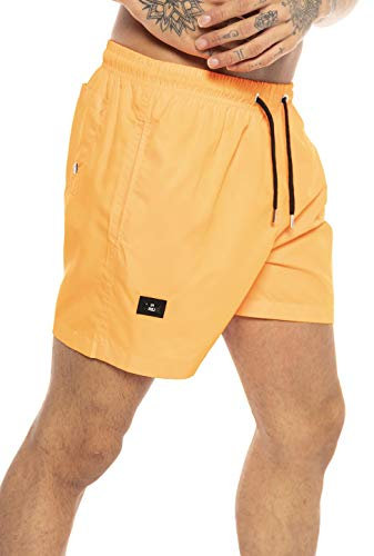 Redbridge Hochwertige Badehose Schnelltrocknend Badeshorts mit verstellbarem Bund Orange M