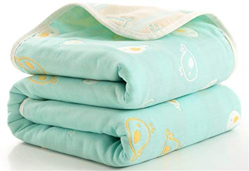 Hayisugal Kinder Decke 6-lagig Babydecke aus 100% Baumwolle - kuschelige Baumwolldecke Ideal als Kinderwagendecke, Erstlingsdecke, Bettdecke oder Kuscheldecke, Wal, 110x110cm