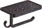TentHome Porte-papier Toilette Mural 2 en 1 avec Forage Porte-rouleau Vintage avec Etagère pour Salle de Bain (noir)