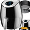 tectake® Freidora sin Aceite 3,6 l y 1350 W, Freidora de Aire con Panel LED Táctil, Temporizador y 7 programas, Air Fryer con Cesta Antiadherente y Extraíble, Incluye Libro con 29 Recetas