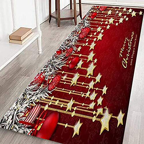 Diadia_Home Weihnachtsteppich Rutschfest Anti-Rutsch Matte 40x120cm Stil E
