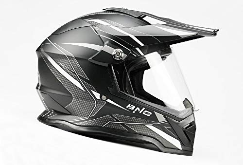 BNO Cross-3 Helm, Motocrosshelm, Corsshelm, S, M, L, XL (S, Matt-Schwarz-Weiss)