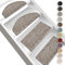 Floordirekt Hochflor-Stufenmatten Bali | Halbrund oder Eckig | Treppenmatten in 11 Farben | Strapazierfähig & pflegeleicht | Stufenteppich für Innen (Grau, Halbrund 56 x 19 cm)