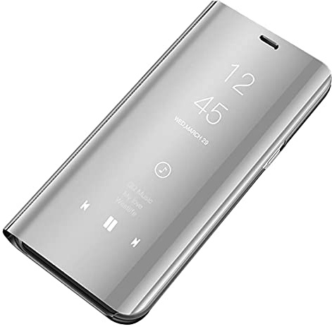 Tybiky iPhone SE 2020/7/8 Hülle, Handyhülle Spiegel Smart Clear View Schutzhülle Flip Tasche Anti-Scratch Cover für iPhone 7/8, Stand Feature Rückschale etui Hülle für iPhone 8. Silber