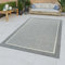TT Home Kurzflor In- & Outdoor Teppich 3D Effekt Bordüre Muster Natürlicher Look Grau, Größe:200x290 cm