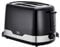 KHG TO-857 WE2 Toaster Schwarz 2 Scheiben 850 W mit Brötchenaufsatz, 7 Bräunungsstufen, Krümelschublade, Auftau- und Aufwärmfunktion Farbe-Dekor: Schwarz/Edelstahl