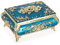 SUMNACON Vintage Metal Small Jewelry Box Trinket Box with Flower Pattern, Retro Trinket Storage Organzier Box Jewelry Holder Box for Rings Earrings Necklace (Medium, Light Blue)