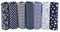 7 Stück Baumwollstoffe 50 X 50 Cm, Patchworkstoffe, DIY Patchwork, Quadratische Patchworkstoffe aus Baumwolle, Kissenhüllen, Kleidung und Nähen(Navy blau)