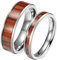 Bishilin Partnerringe Edelstahl, 6MM 4MM Ringe Silber mit Holz Damen Gr.60 (19.1) + Herren Gr.62 (19.7), Verlobungsringe Paar Ringe für Sie und Ihn