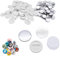 PEALOV Hacer Chapas Personalizadas,200 Juegos de 25mm en Blanco Pin Botón Trasero,Incluye Cubierta de Metal,Cubierta Trasera de Botón de Plástico,Película Transparente y Papel en Blanco