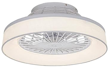 Qazqa - Modern Deckenventilator mit beleuchtung weiß inkl. LED mit Fernbedienung - Emily I Wohnzimmer I Schlafzimmer - Stahl Rund - I LED