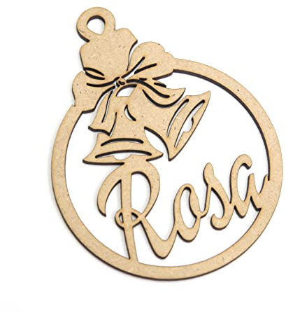 Bolas de Navidad de Madera Personalizada con Nombre. Adornos navideños. Ornamento, decoración para el árbol de Navidad. (Modelo 9)