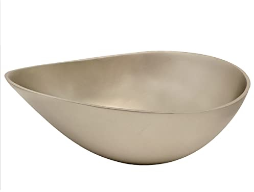 Casa Moro Orientalisches Messing-WASCHBECKEN SANI 40,5 cm lang Silber handgefertigtes Designer AUFSATZWASCHBECKEN in Wellen-Form WASCHTISCH Badezimmer | CMDM13